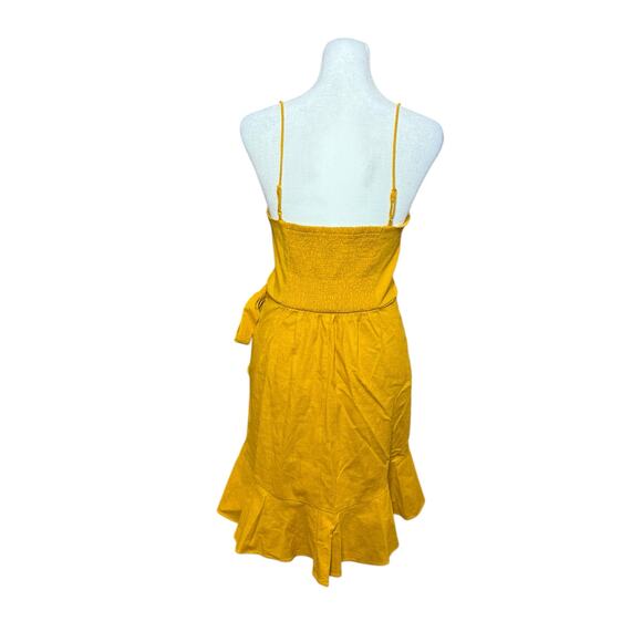 Express Dress Womens Small Yellow Mini Strappy Linen Feminine Boho Flapper Beach - Picture 7 of 12